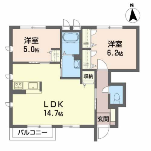 ベルデュールAの間取り| 