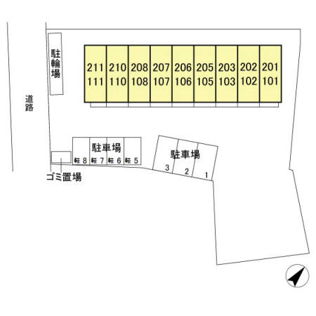コスモ・ヒロセの区画図