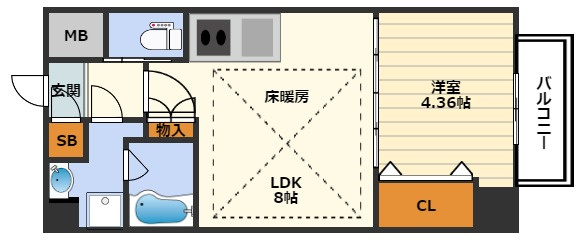 松ヶ枝町プライマリーワンの間取り