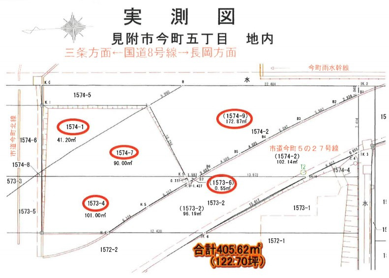 見附市今町5丁目貸土地の地図