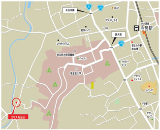 【地図】 | 毛呂山町一棟アパート | 周辺地図。周辺は緑豊かな落ち着いた住環境となっています。