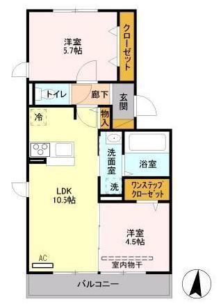 レイク藤和 Aの間取り