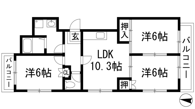 【間取り】 | サンハイツ坂末