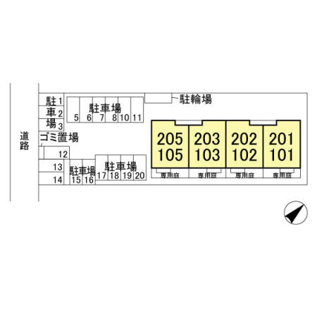 ベルフォーレ成東の区画図