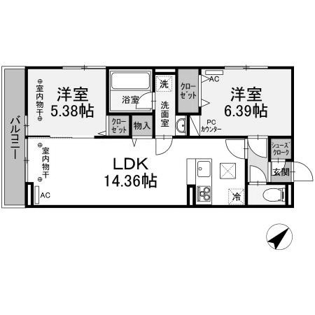 【間取り】 | メゾン　ドゥ　キュンティア
