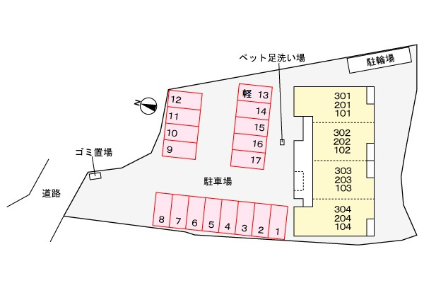 ミツボシヤマモトビレッジの区画図