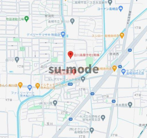 白川高層住宅4号棟の地図