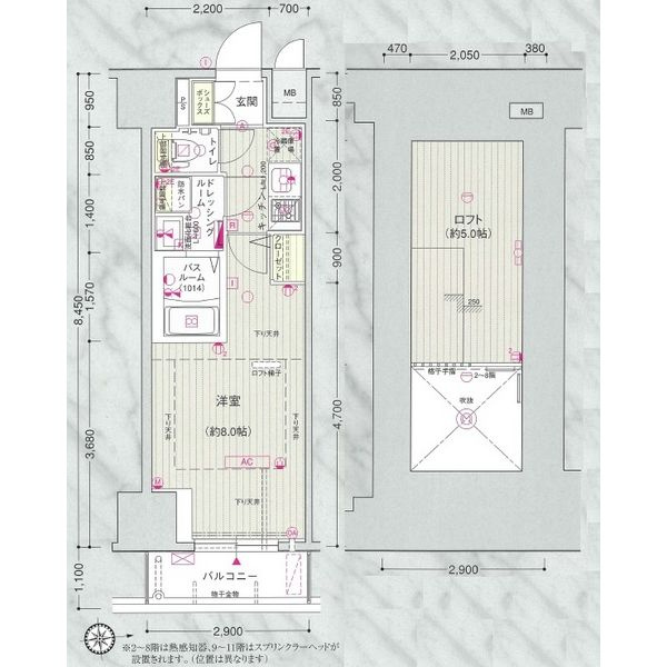 エステムコート名古屋栄デュアルレジェンドの間取り