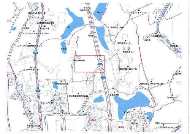 堺市南区高尾2丁売土地（2311坪）の地図