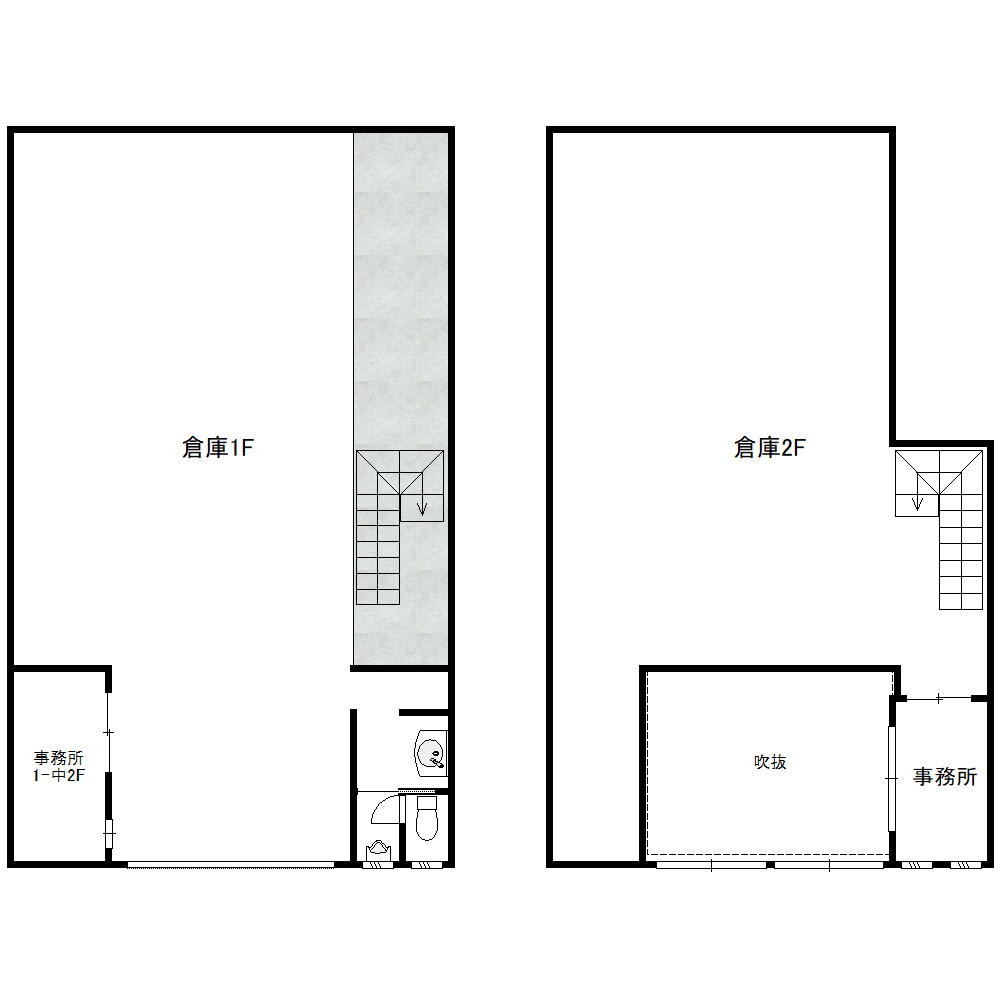 鶴ケ崎町貸倉庫工場の間取り