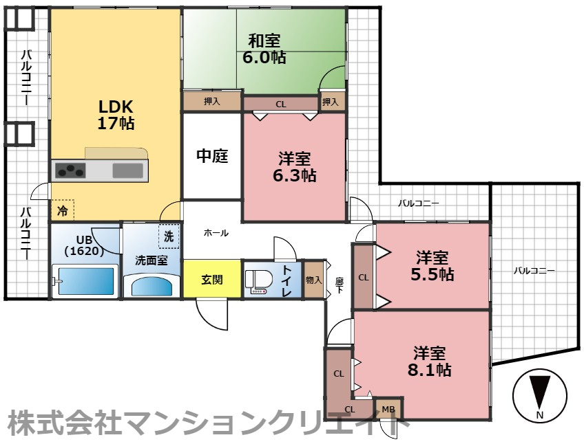アパガーデンコート城東(投資)の間取り|現況と間取図が異なる場合は現況を優先とします。