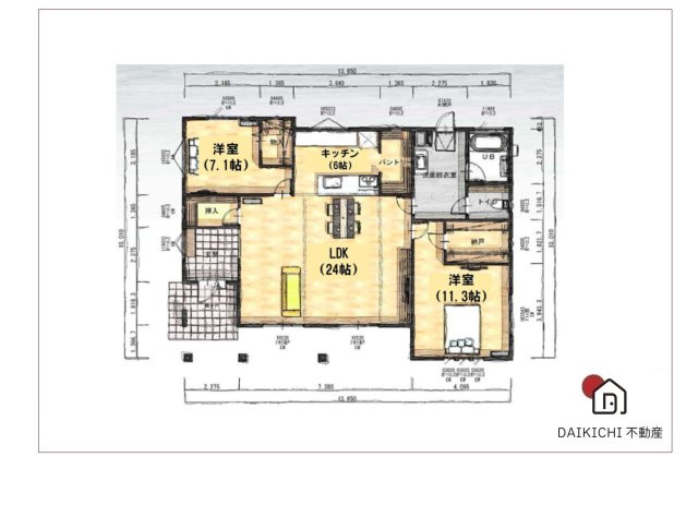 【間取り】 | 加須市北小浜　新築戸建　全1区画　1号棟