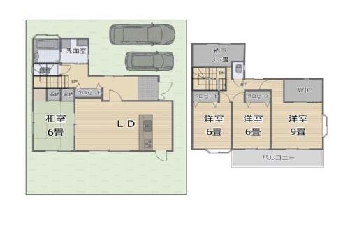 岩出市今中　中古戸建の間取り