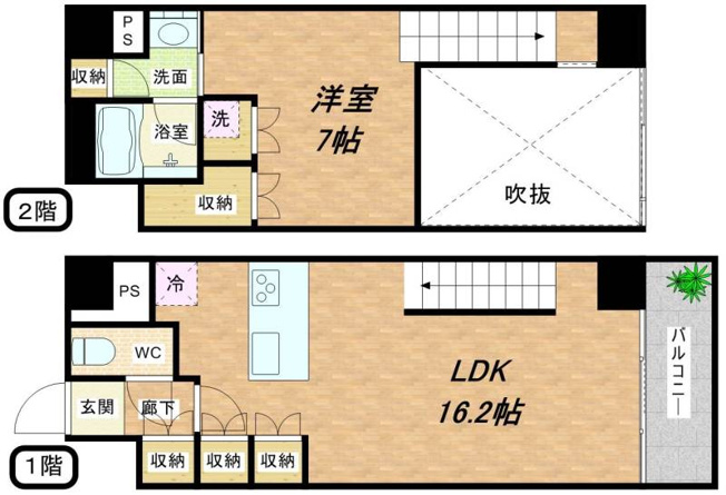【間取り】 | KDXレジデンス本町橋 | メゾネッット