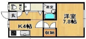コーポ花水木【10.000円キャッシュバック対象物件】の間取り