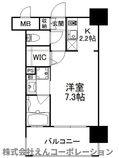 【間取り】 | エンクレスト薬院NOBLE | ※反転タイプ
