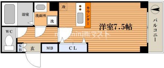 グランパシフィック難波元町の間取り