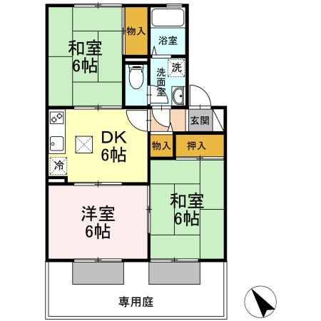 【間取り】 | ハイカムール来住　D棟
