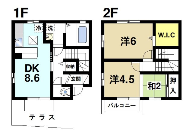 リヴェール（三条大路）の間取り|2DKの間取りです