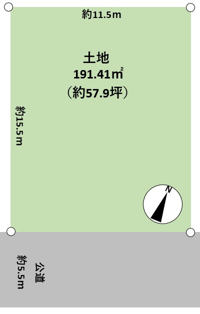 旭が丘1売地の土地図