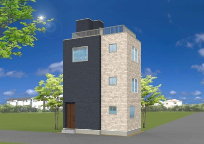 【外観パース】 | 江東区東砂３丁目　新築戸建 | 完成予想図