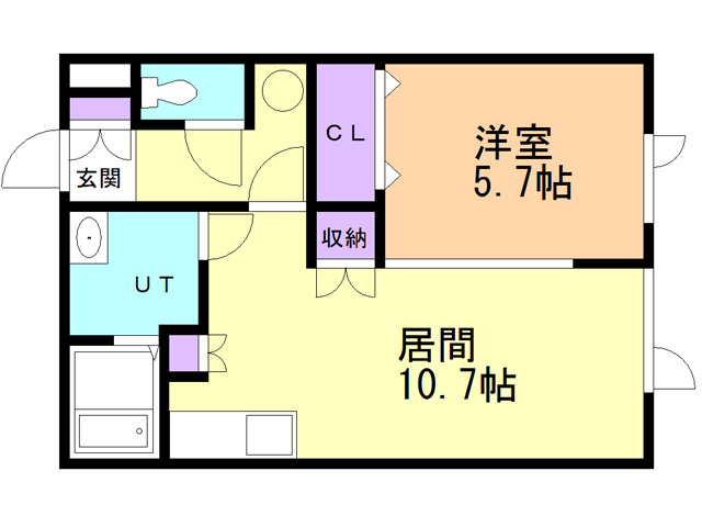 リヴァーハイツ輪西の間取り