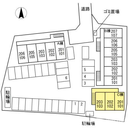 ベルシャトル C棟の区画図