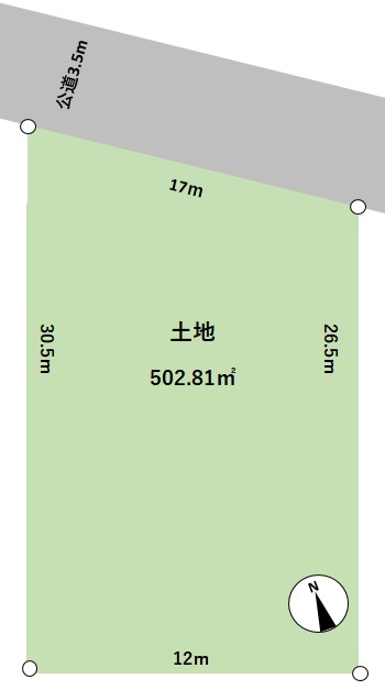 伏越1売地の土地図