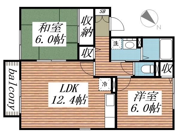 【間取り】 | ハイツ美しが丘Ⅱ