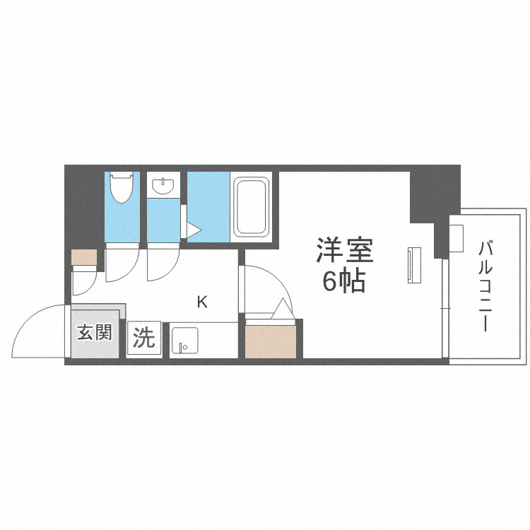 大阪市東住吉区杭全２丁目の賃貸マンションの間取り