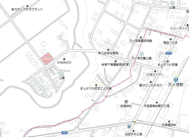 都城市山田町山田の売地の土地図