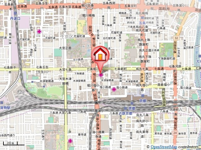 ボックス七条の地図