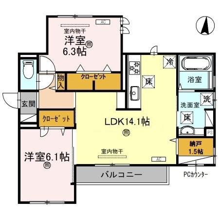 【間取り】 | カルム　アビタシオン北出島