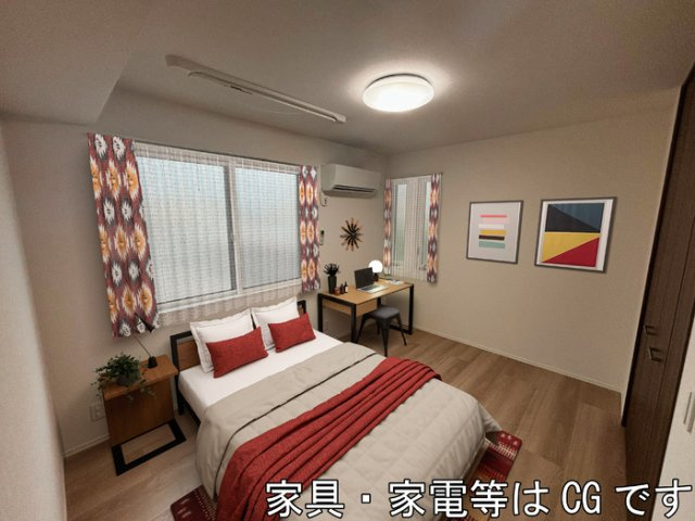 【寝室】 | カルム　アビタシオン北出島 | ※家具・家電等CGです