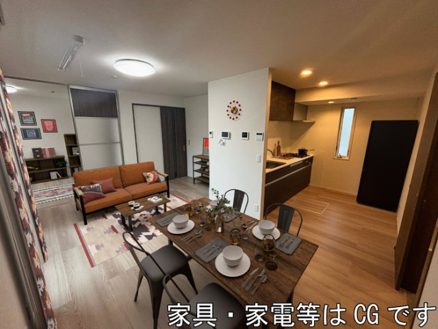 【居間・リビング】 | カルム　アビタシオン北出島 | ※家具・家電等CGです