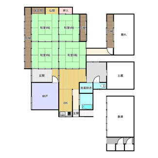 【間取り】 | 青垣町大名草中古住宅198万円 | ※概略図につき現況を優先致します。