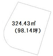 八街市八街ろ　売地の土地図|図面と現況に相違がある場合、現況を優先致します。
敷地約98坪　南西角地