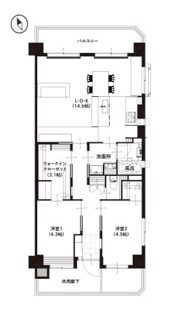 【間取り】 | ユニライフ宇治琵琶　7階建て1階部分 | AFTER。フルリノベーション！１Fの角部屋で物音を気にせず暮らせます。玄関ポーチに門扉あります。
