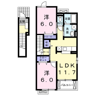 【間取り】 | ファーストレーベン立野Ｂ