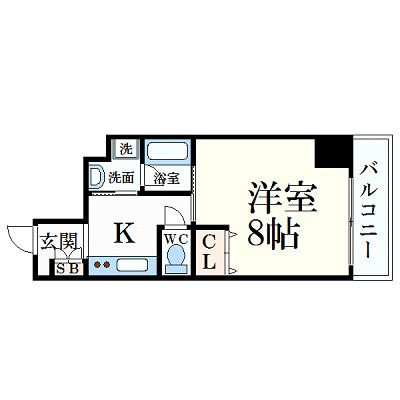 姫路市東延末２丁目の賃貸マンションの間取り