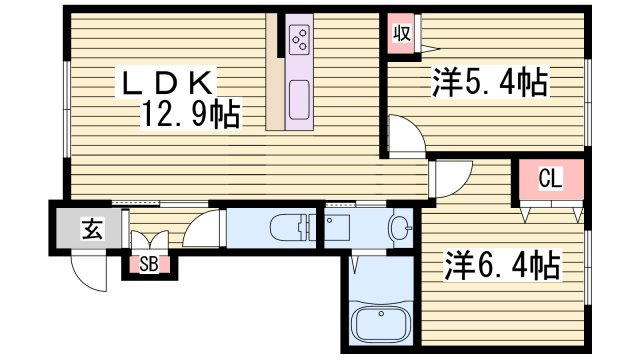 シャーメゾン水足Ａの間取り