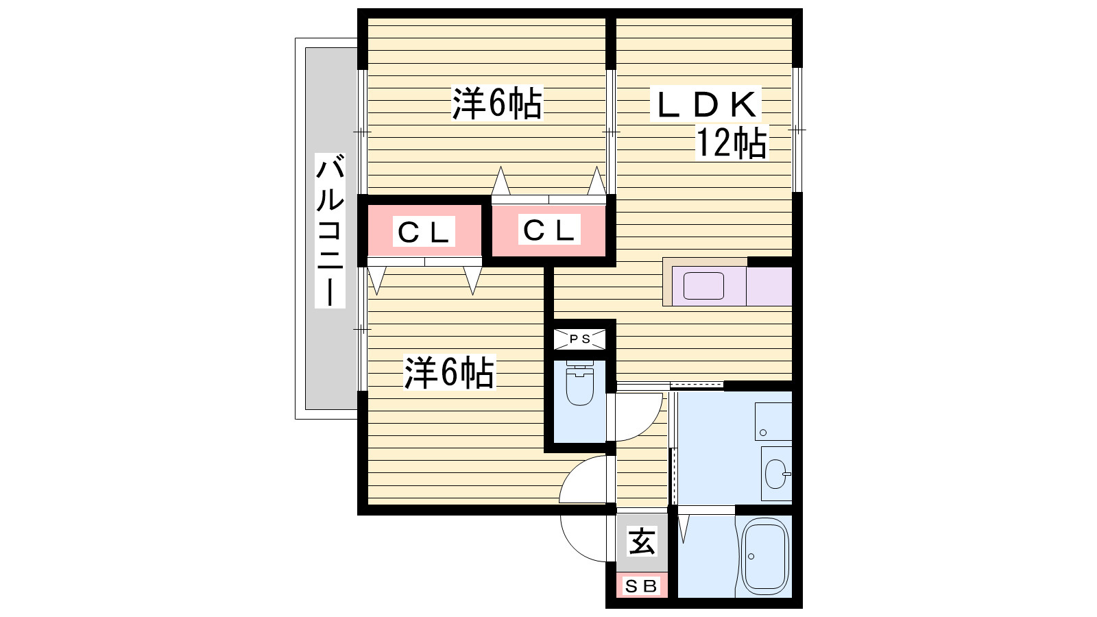 ファミール砂子A棟の間取り