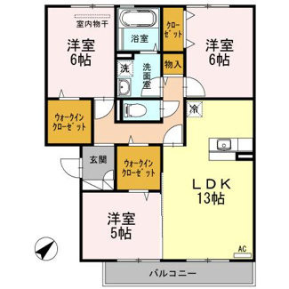 【間取り】 | あけぼの６番館やまさ　Ｂ