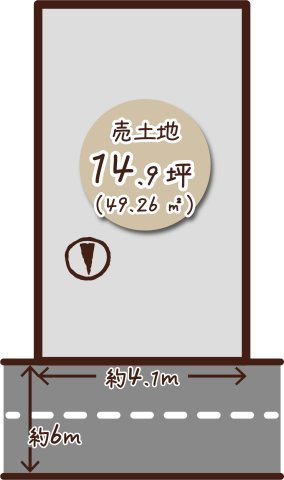 納所町　建築条件無土地の土地図|前道ゆったり６ｍ！