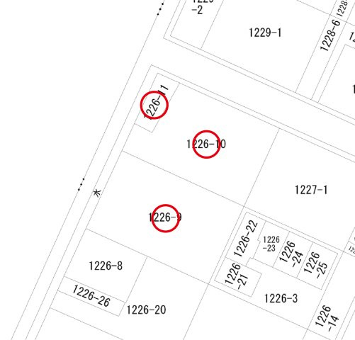 足利市西砂原後町の売地の区画図