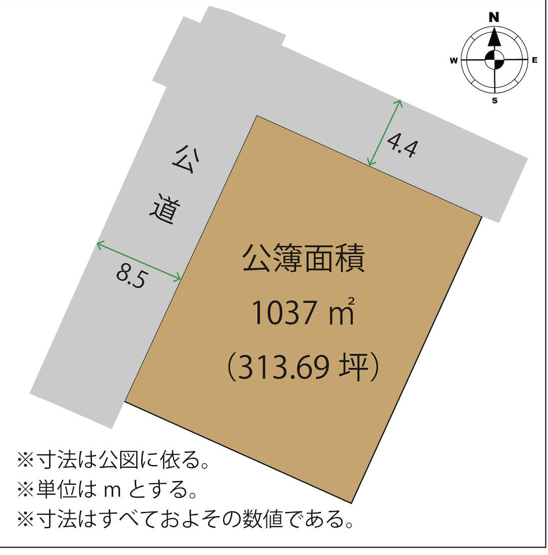 足利市西砂原後町の売地の土地図