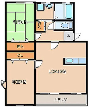和楽園ハイツ弐番館の間取り
