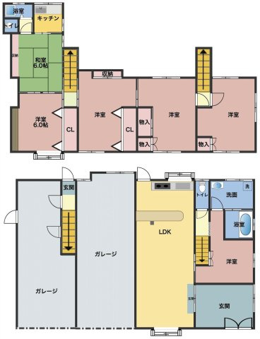 足利市西砂原後町の中古一戸建の間取り