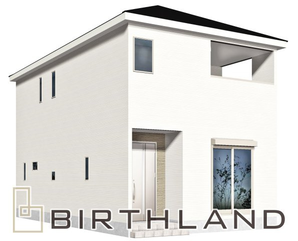 郡山市久留米二丁目　新築分譲住宅　全3棟の外観パース|２号棟　完成予想図