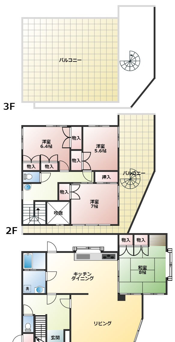 小松台東　中古住宅の間取り